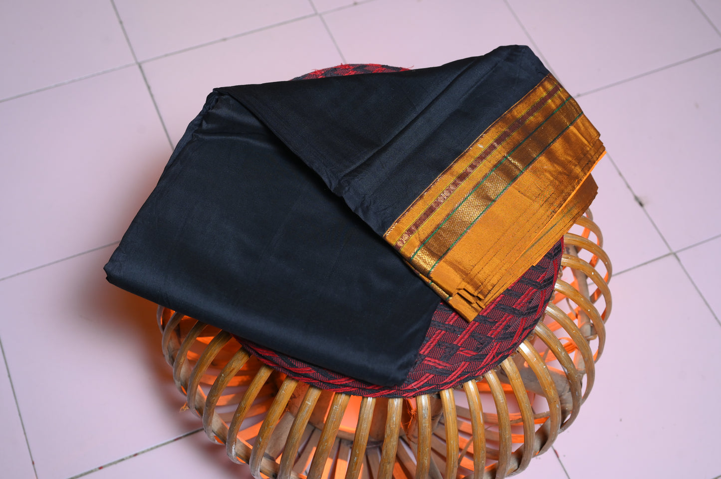 BLACK & GOLD SILK SARI