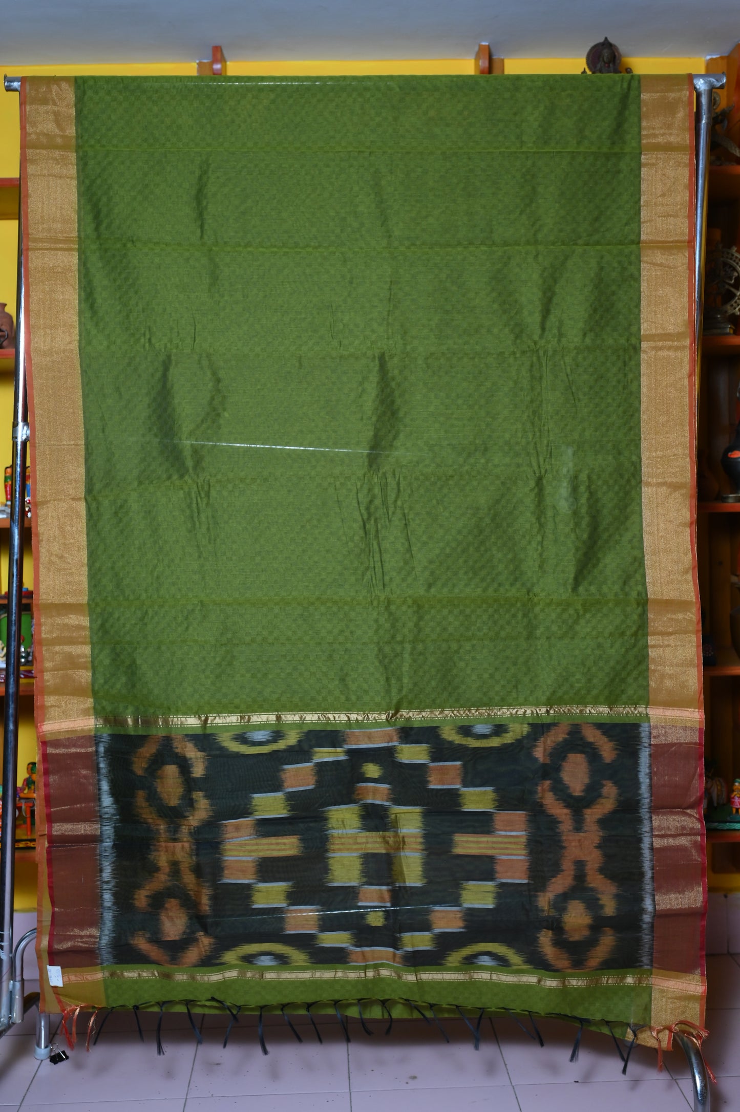 GREEN POCHAMPALLI COTTON SARI
