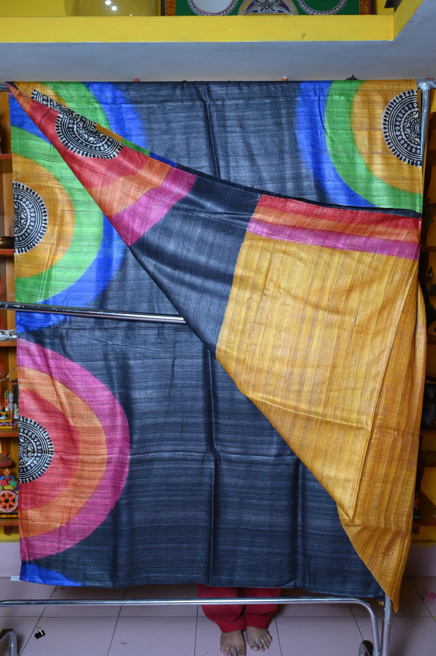 RAW SILK MULTI COLOUR SARI