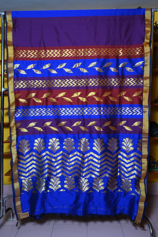 BLUE & PURPLE SILK SARI