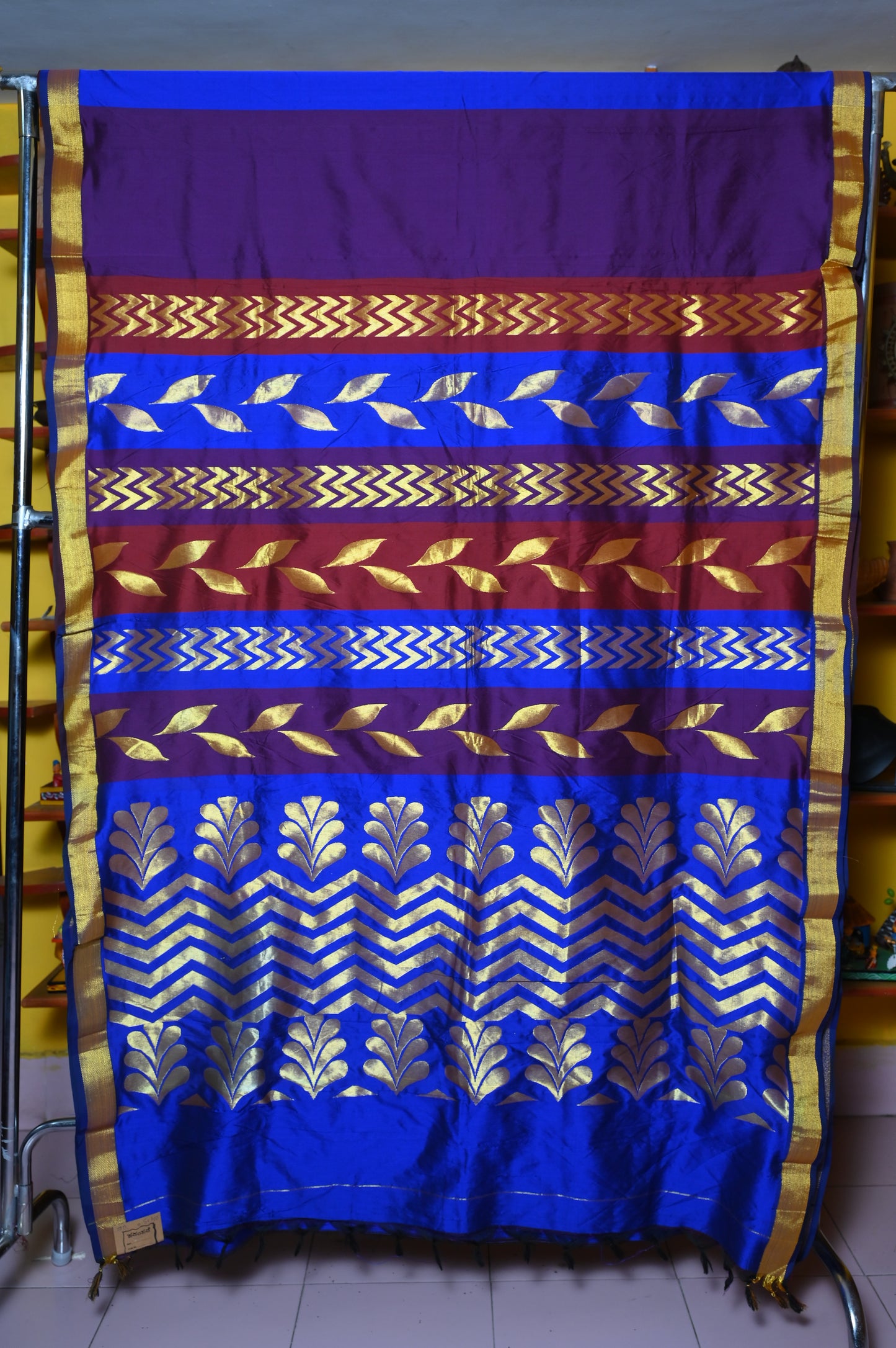 BLUE & PURPLE SILK SARI