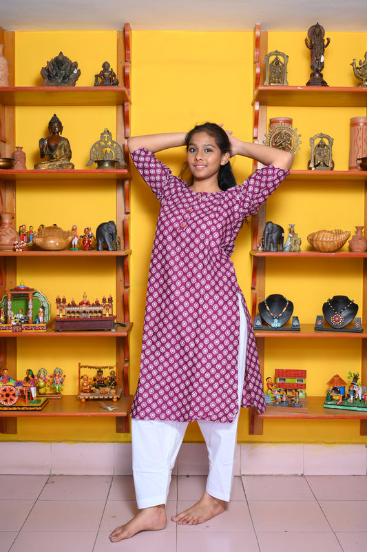 PURPLE COTTON KURTA