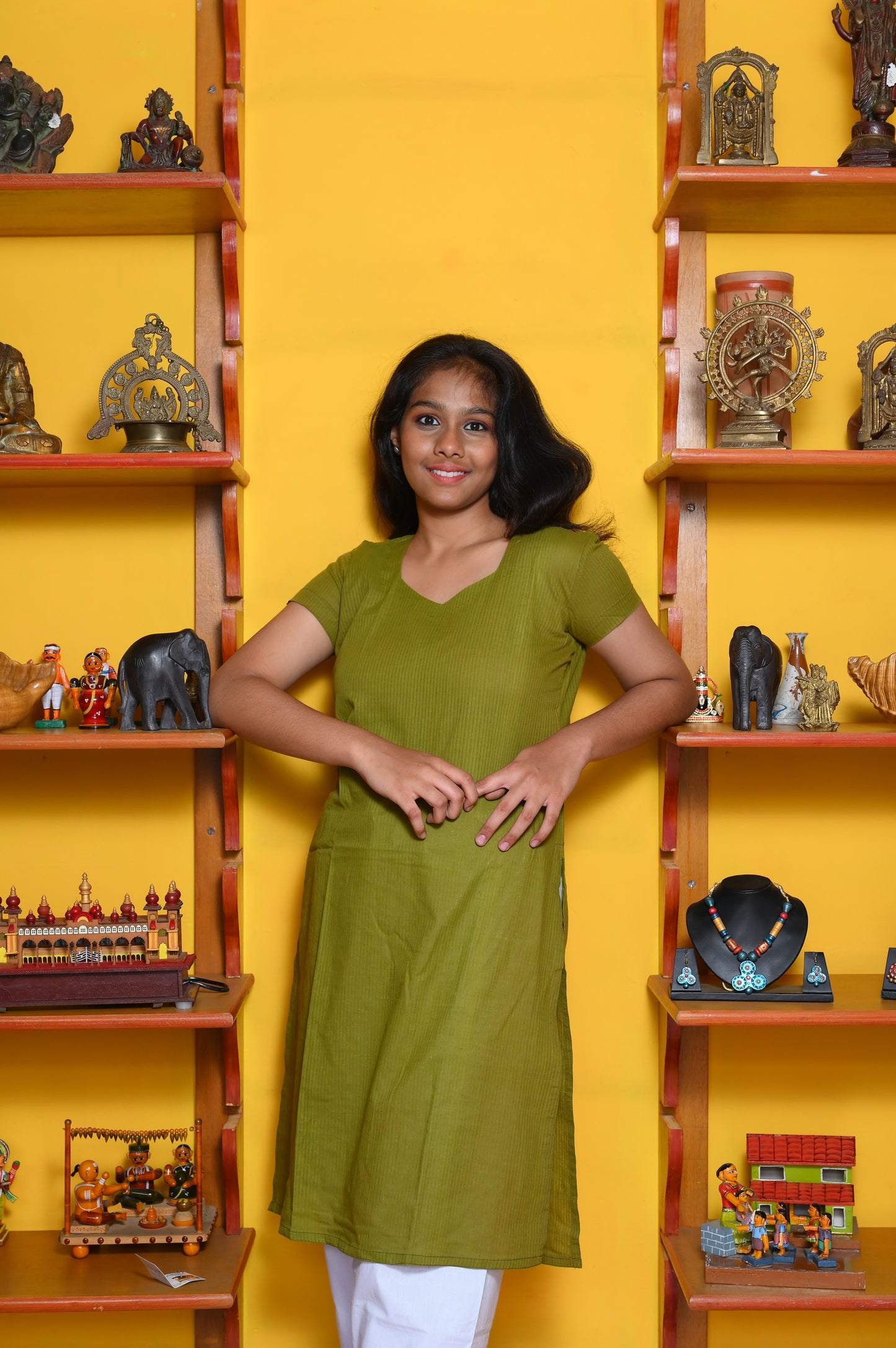 MEHENDI GREEN COTTON KURTA