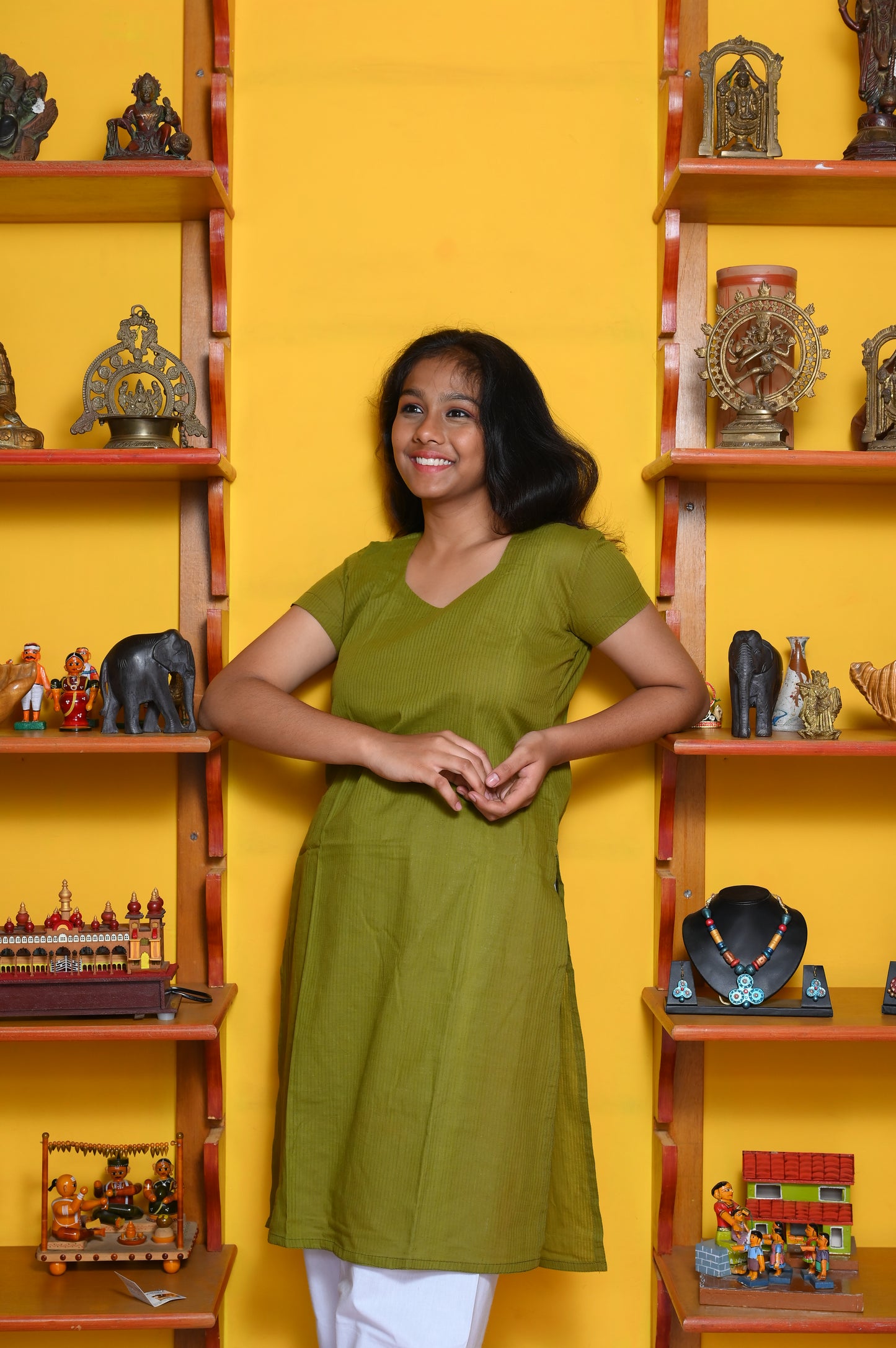 MEHENDI GREEN COTTON KURTA