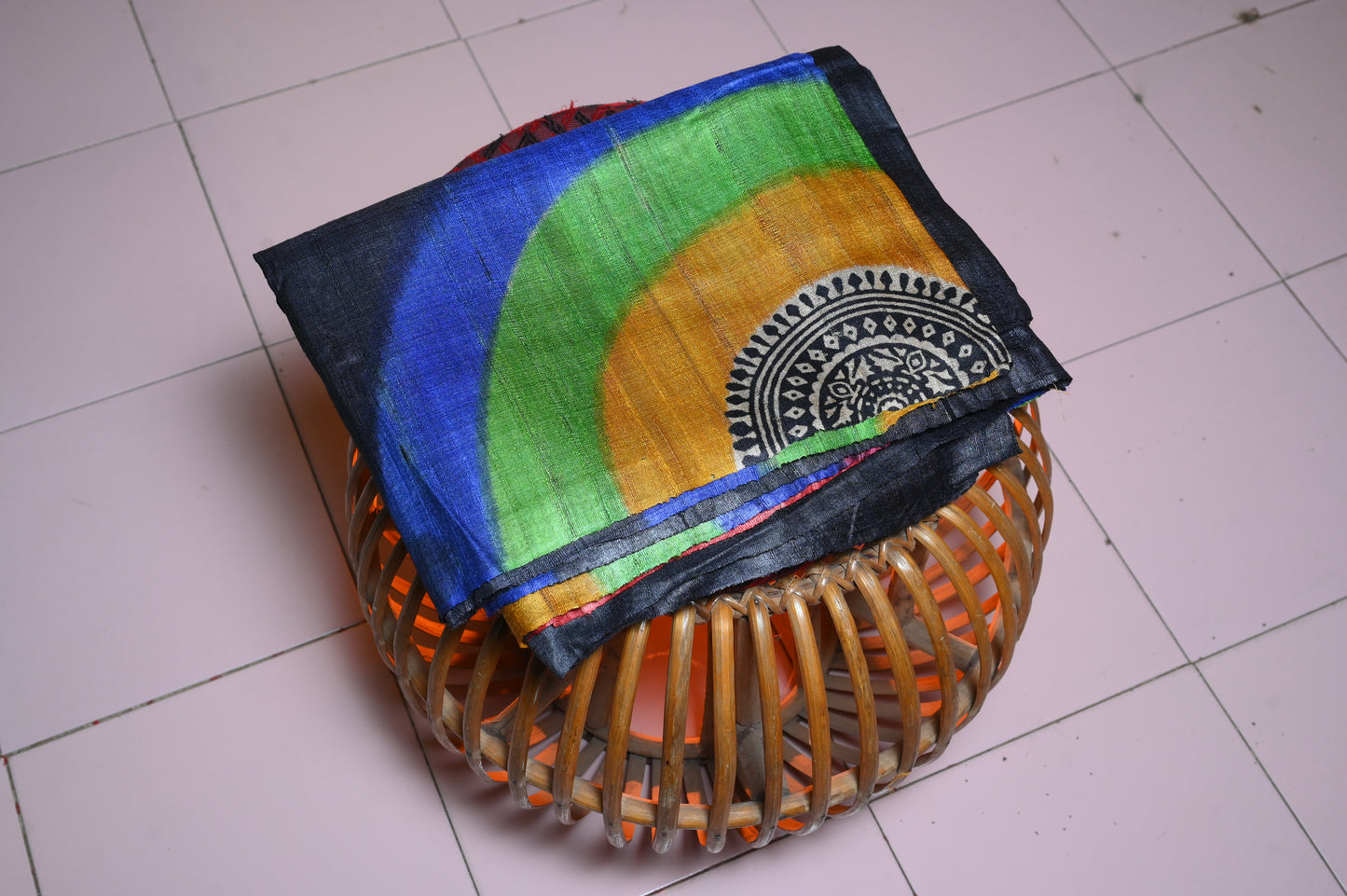 RAW SILK MULTI COLOUR SARI