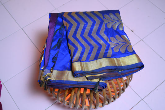 BLUE & PURPLE SILK SARI