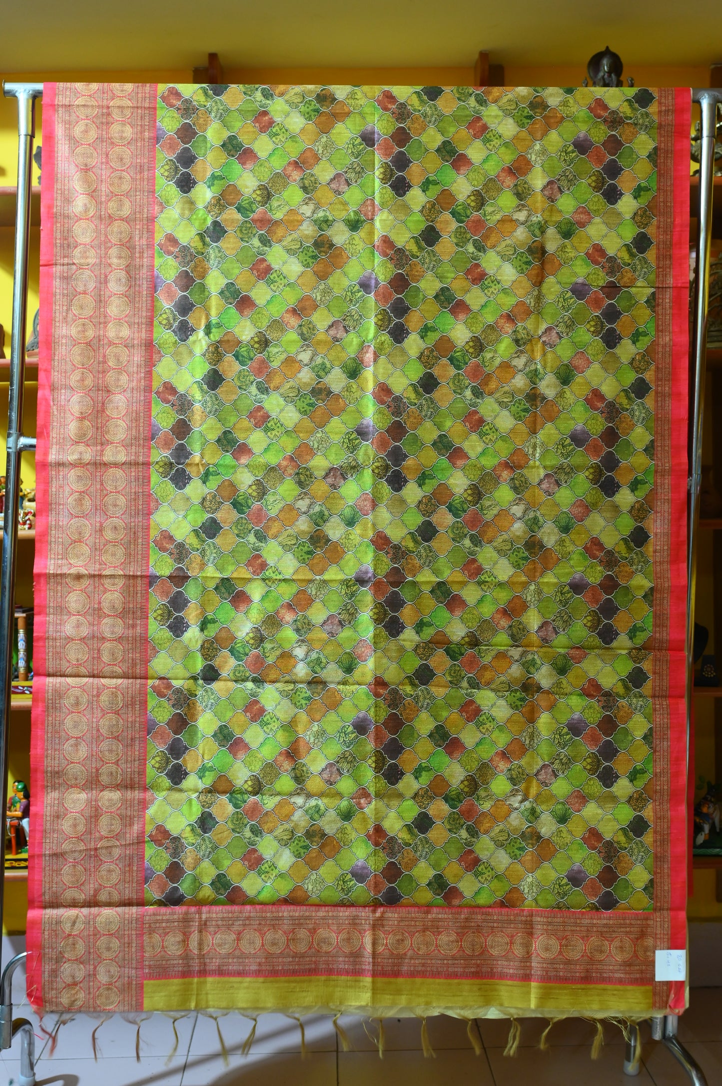 GREEN PRINTED SARI